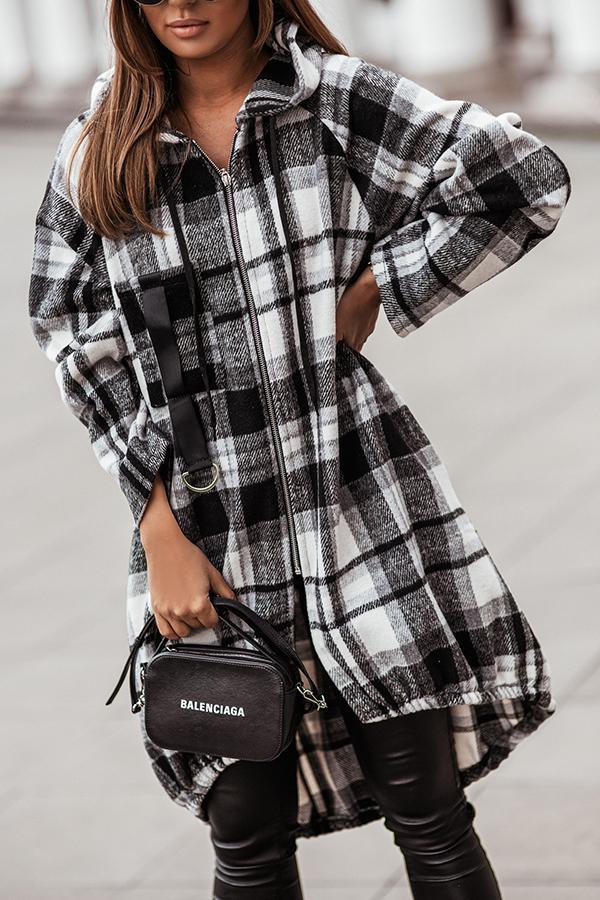 Plaid Hooded Coat