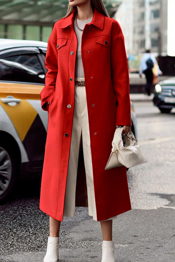 Single-breasted Lapel Casual Coat