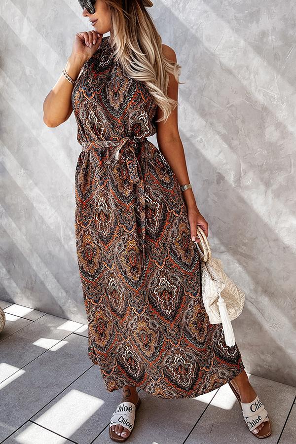 Print Halter Neck Dress