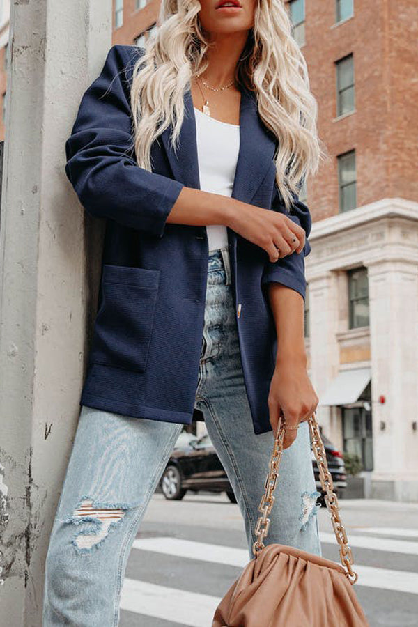 Spring and Autumn Solid Color Suit Coat