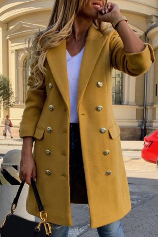 Mid-length Double Breasted Uniform Coat
