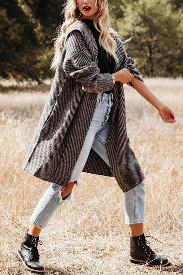 MYRES POCKETED HOODED KNIT CARDIGAN