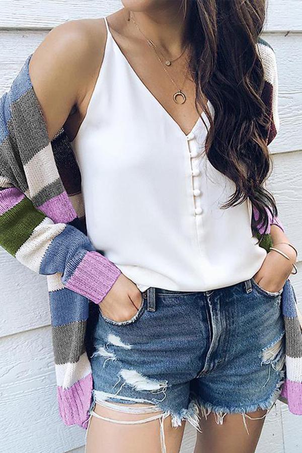 Christmas Dream Color Block Relaxed Cardigan
