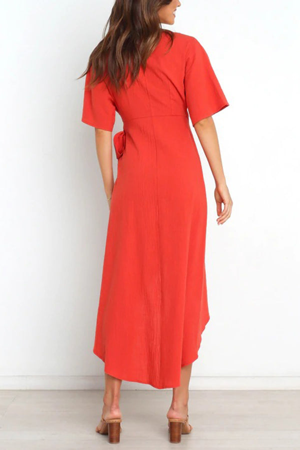 Circus Wrap High Low Midi Dress