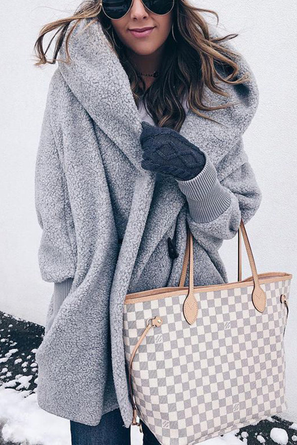 Long Sleeve Collared Cute Coat