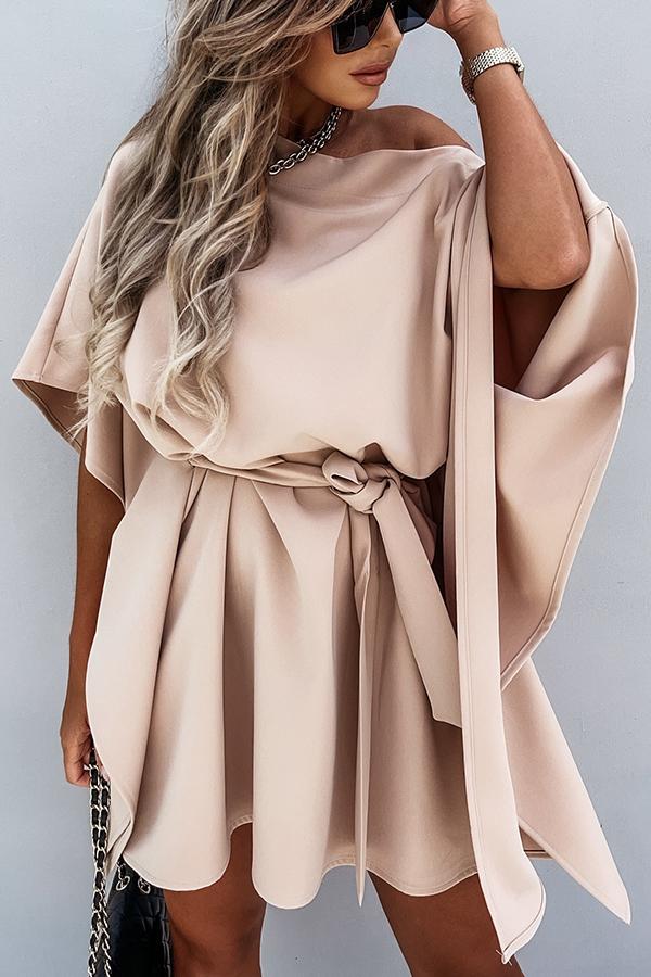 Batwing Sleeve Cape Dress