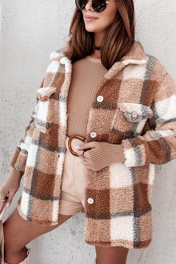Plaid Sherpa Coat