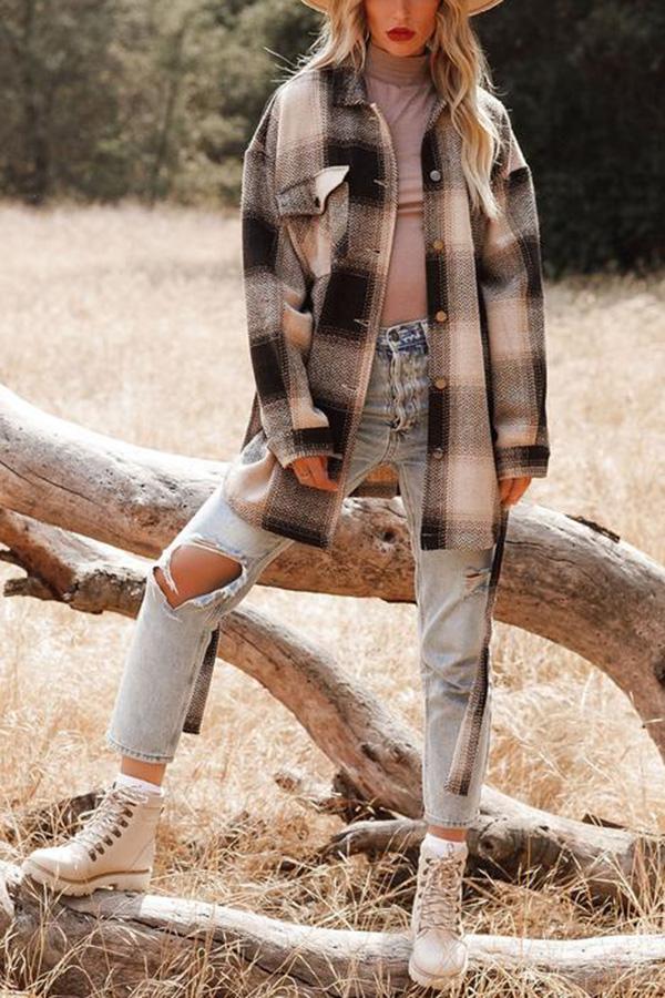 Travel Together Pocketed Belted Plaid Shacket