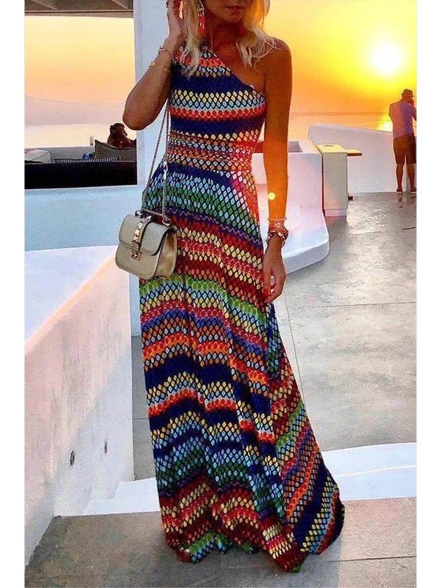 Elegant Geometric Print Dress