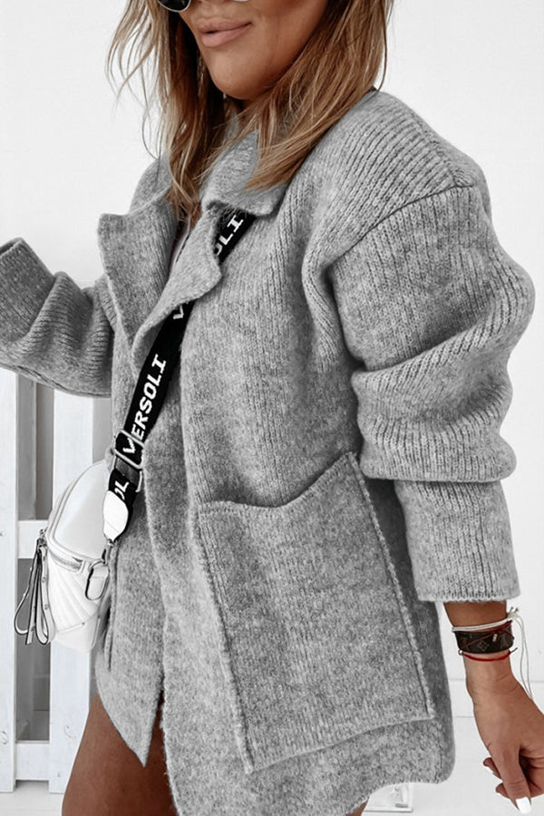 Loose-fit Sweater with Suit Collar