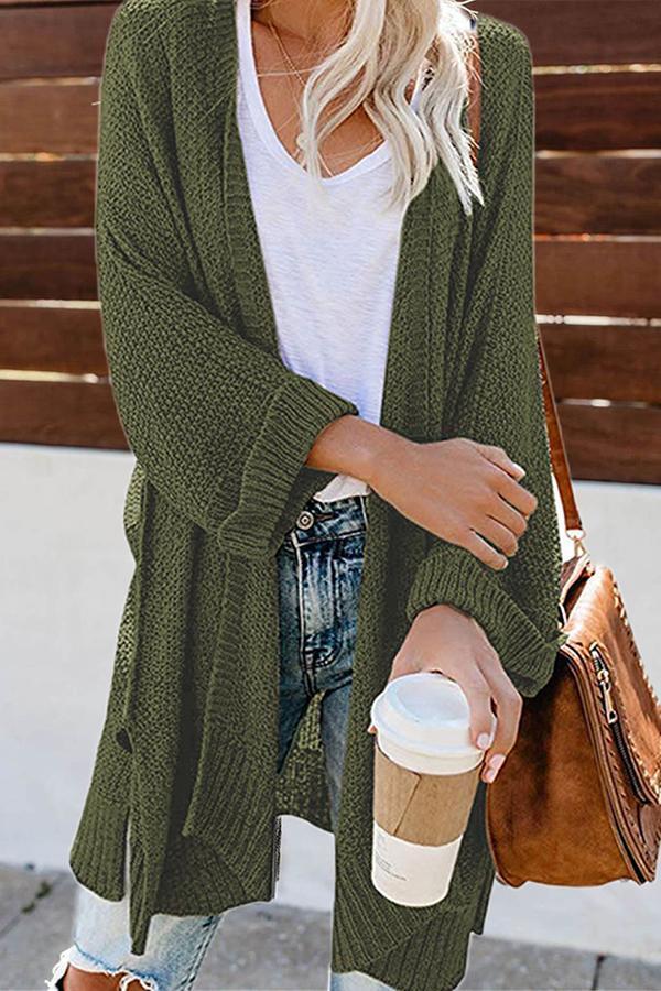 Casual Long Sleeve Knit Cardigan