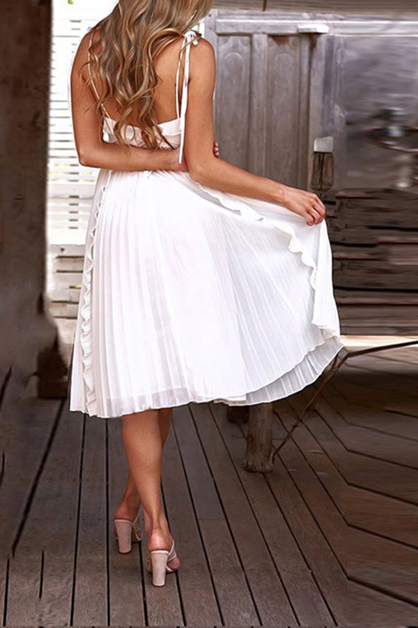 Women's Lace Stitching Hollow-out V-neck Sling Dress