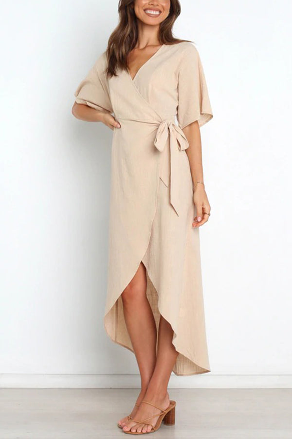 Circus Wrap High Low Midi Dress