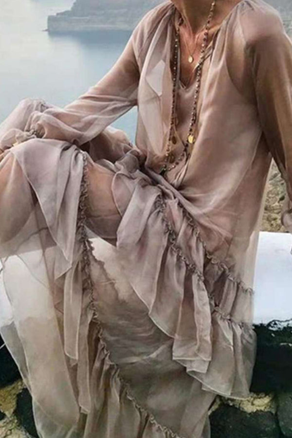 Vacation Ruffled Chiffon Dress