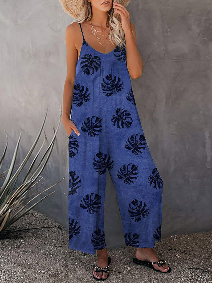 Printed Suspender Jumpsuit