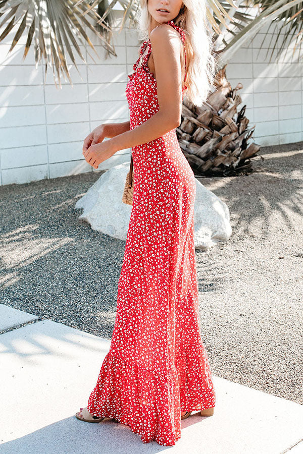 My Fair Lady Little Floral Ruffle Maxi Dress