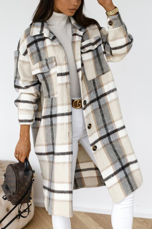 Plaid Woolen Coat
