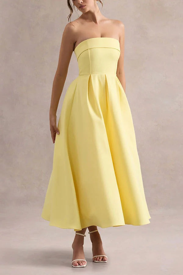 Celine Strapless Midi Dress