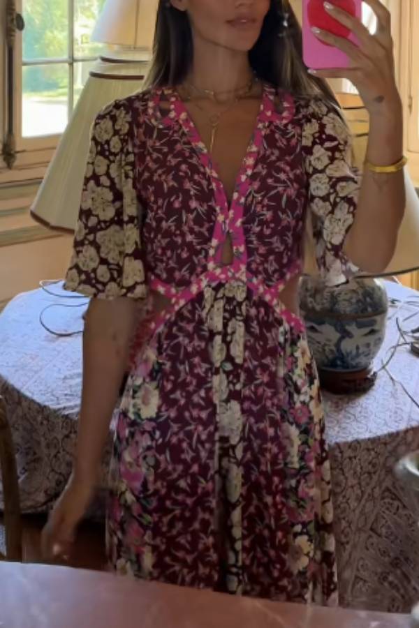 Boho Patchwork Print Maxi Dress