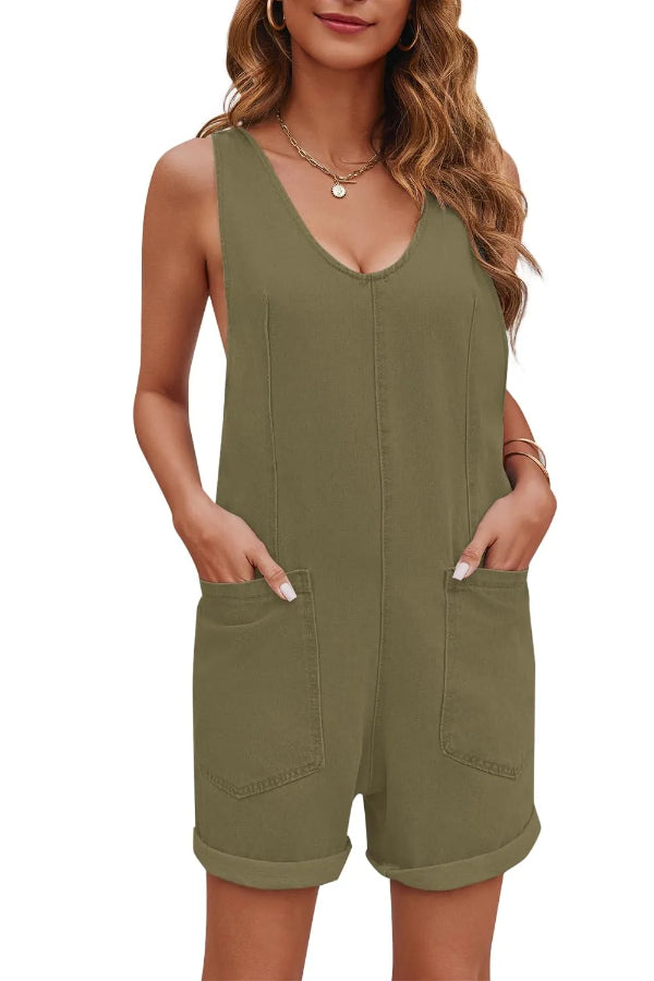 WOMEN'S CASUAL ADJUSTABLE DENIM ROMPER WITH POCKETS (BUY 2 FREE SHIPPING)