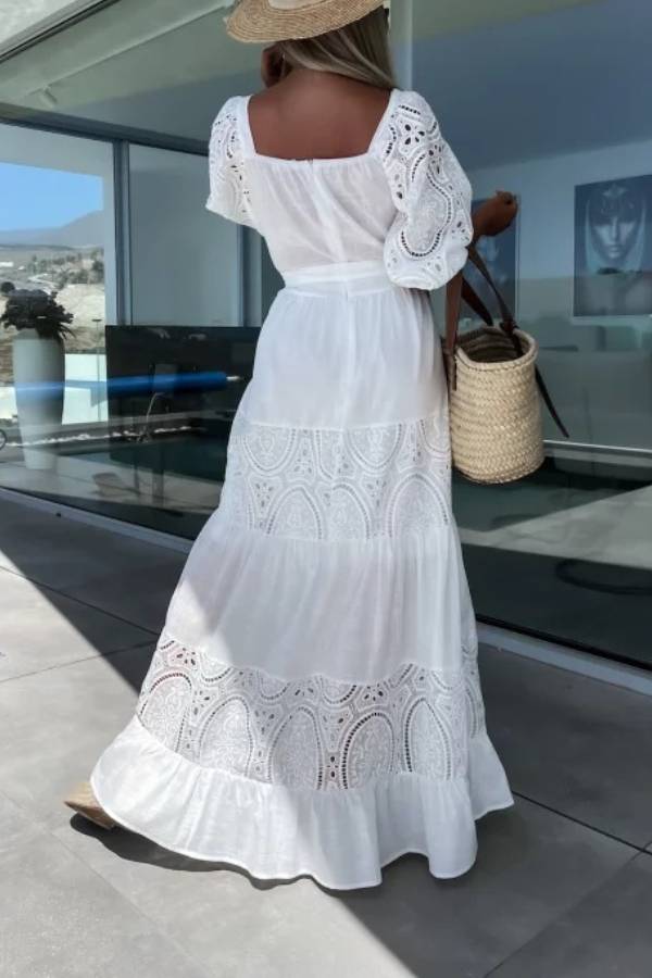 Loose Lace Hollow Long Skirt