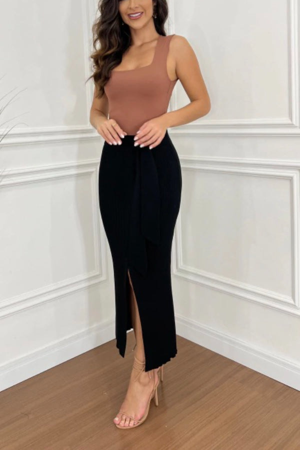 ANASTÁCIA KNITTING MIDI SKIRT