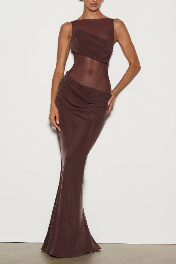 Gracelyn Maxi Dress - Plum Brown