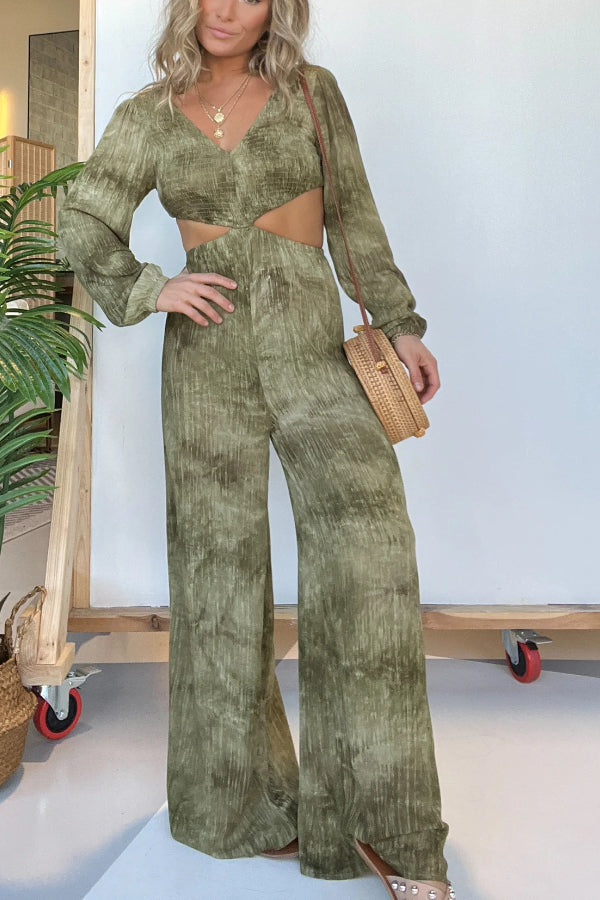 Blair Tie Dye Jumpsuit Olive