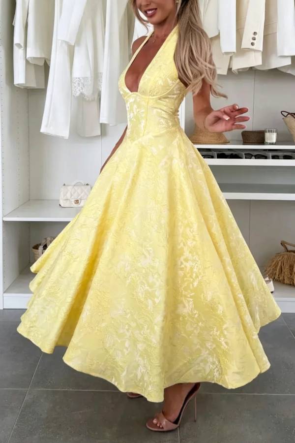 SANJA YELLOW MIDI DRESS