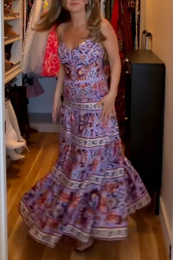 Flower Tiles Maxi Sundress