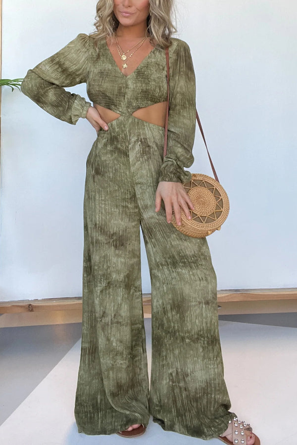 Blair Tie Dye Jumpsuit Olive