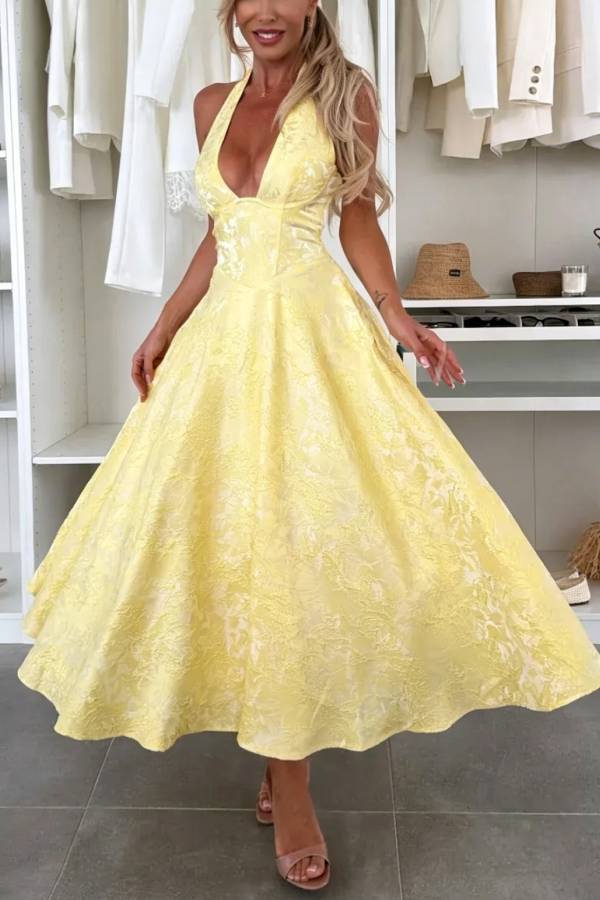 SANJA YELLOW MIDI DRESS