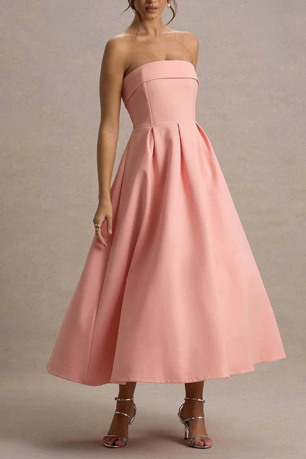 Celine Strapless Midi Dress