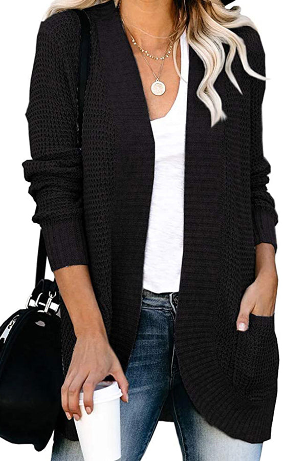 Loose Plain Knitted Cardigan