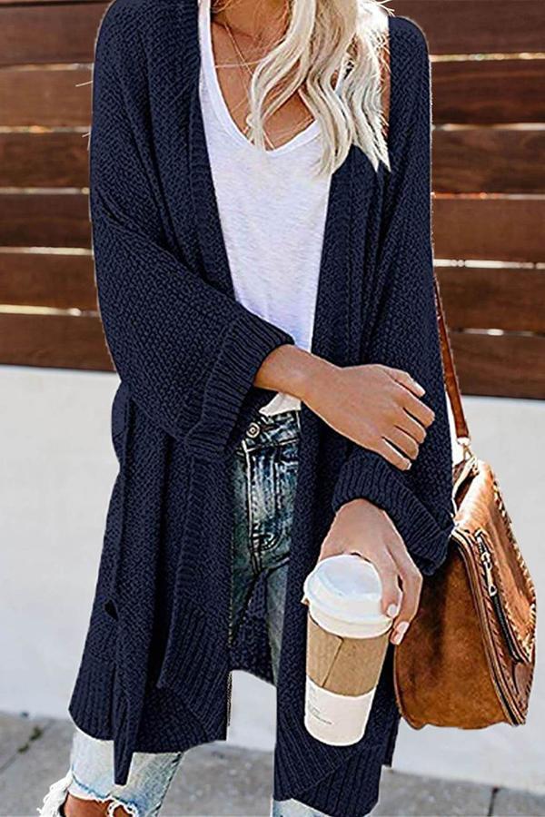 Casual Long Sleeve Knit Cardigan