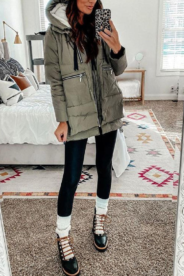 Solid Color Thermal Cotton Jacket