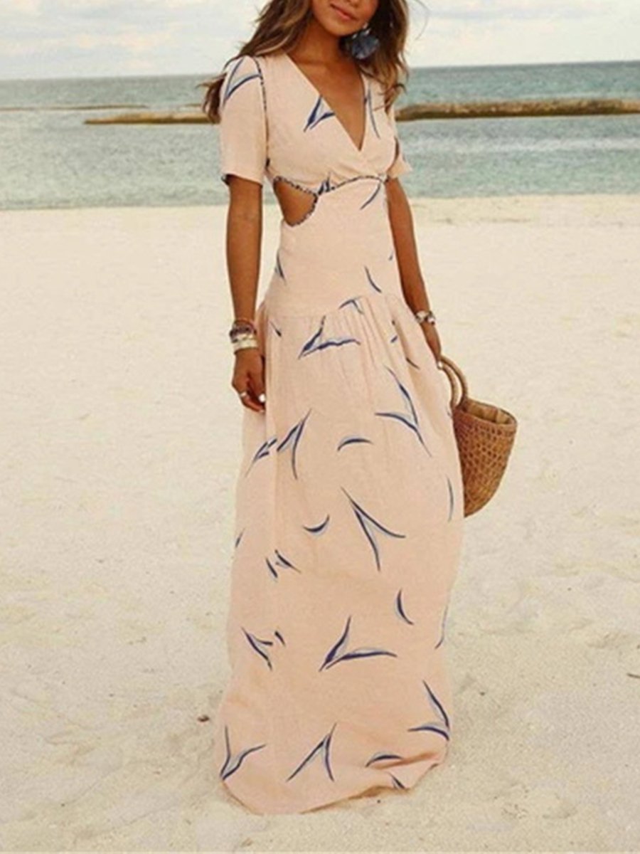 Vacation Bohemian Print Beach Dress