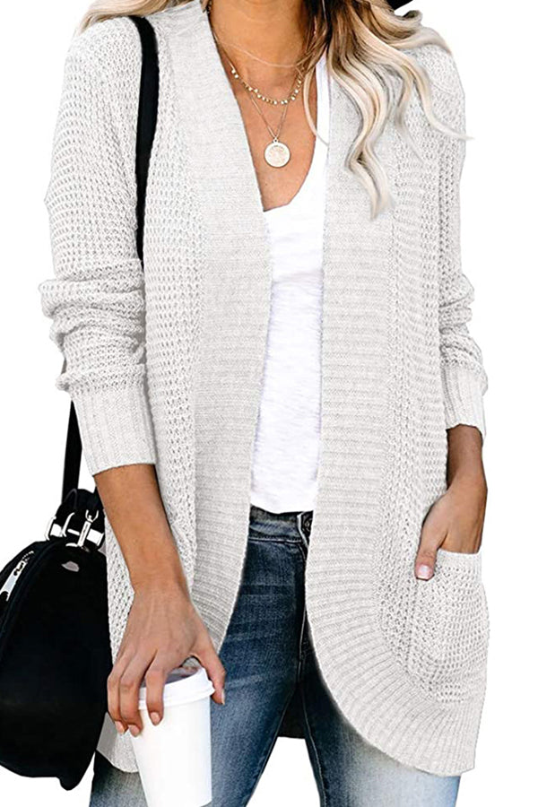 Loose Plain Knitted Cardigan