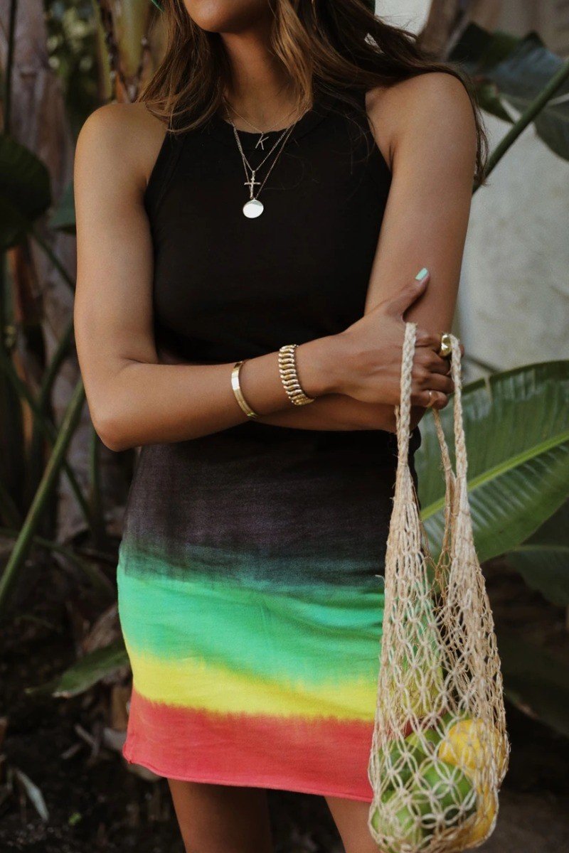 Sleeveless Tie-dye Multicolor Mini Dress (2 Colors)