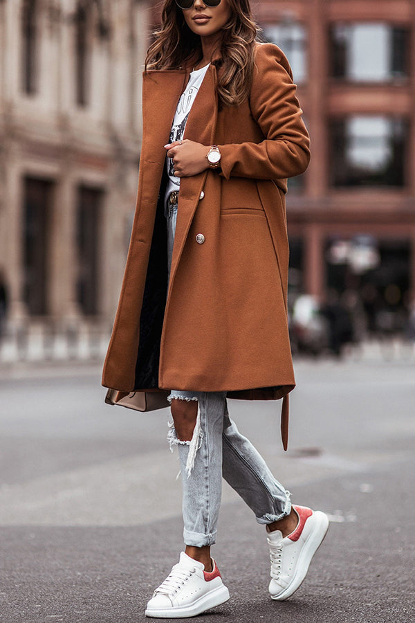 Long-sleeved Blazer Double-breasted Woolen Jacket