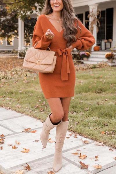 Future Happiness Chelsea Wrap Sweater Dress