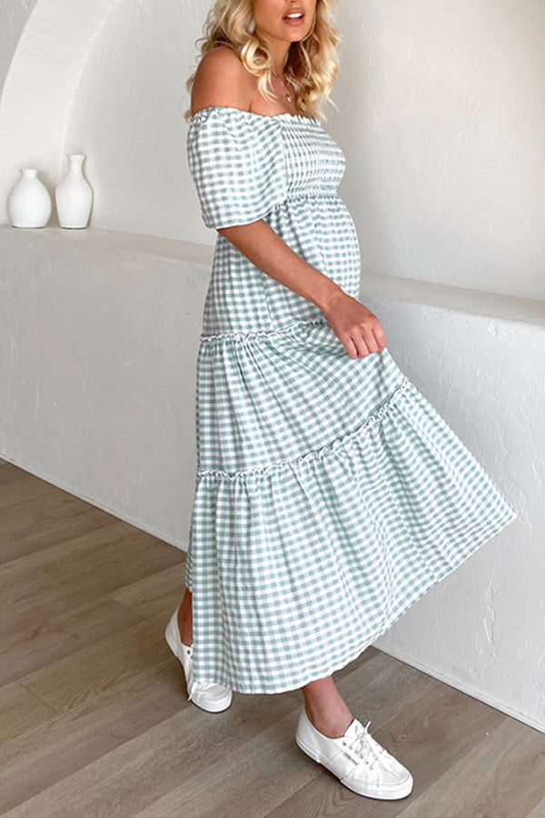 Mom Plaid High Waist Dress
