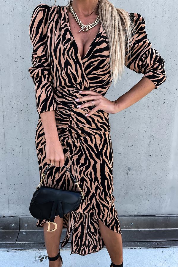 Fashion's Latest Animal Print High Low Dress