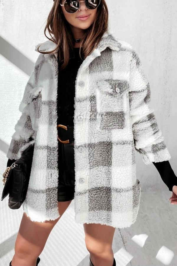 Plaid Sherpa Coat