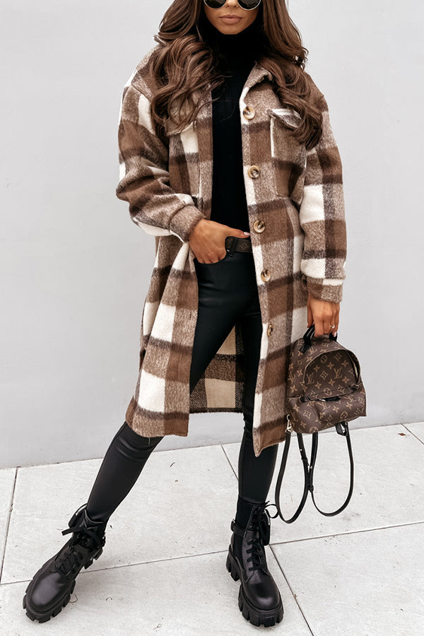 Casual Waist Check Print Jacket