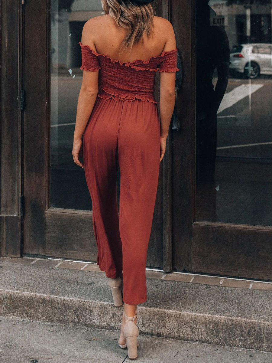 Off The Shoulder Cross Jumpsuit