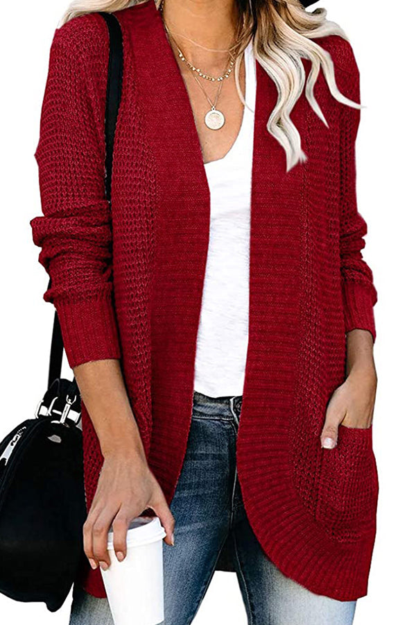 Loose Plain Knitted Cardigan