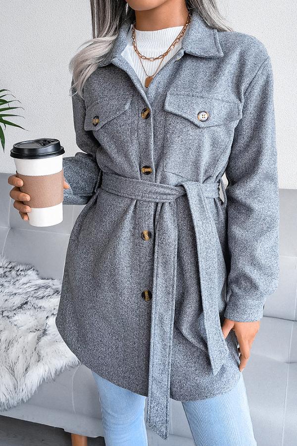 Pocketed Belted Coat