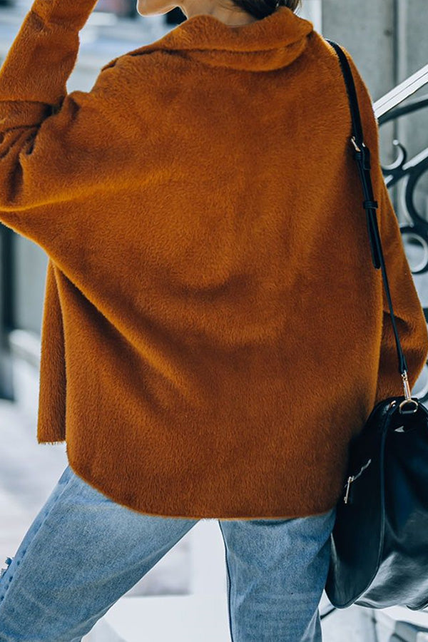 Solid Mink Flannel Single Breasted Jacket
