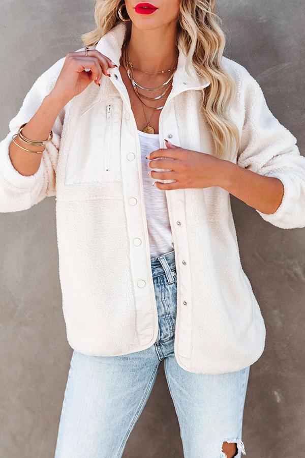 Cozy Fleece Solid Pocketed Jacket